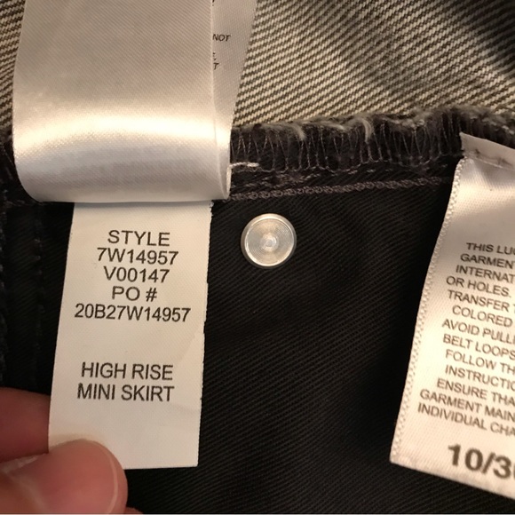 Lucky Brand High Rise Denim Mini Skirt Womens Size 10 30 Grey Raw Frayed Hem - Picture 9 of 11